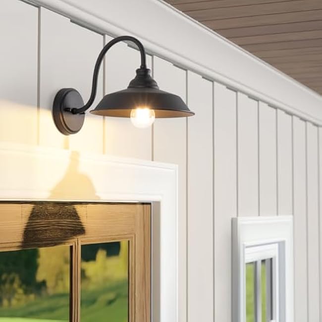 mirrea Farmhouse Wall Light 10 Dome Matte Black