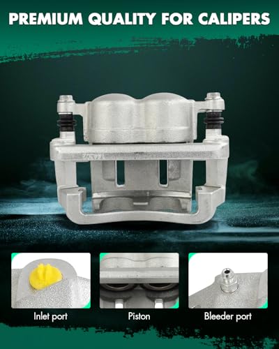 Image of SCITOO 18B4997 Front Left Disc Brake Caliper Assembly w /Bracket for Ford for F-350 Super Duty 2005-2010,for Ford for F-450 Super Duty 2011