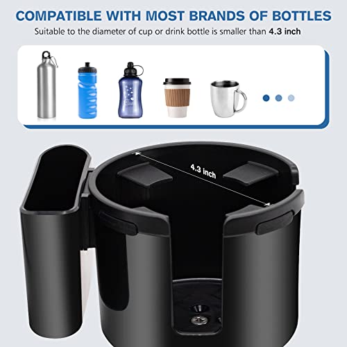 Adjustable Two-Pack Car Cup Holder Extender with Phone Holder with Offset Adjustable Base,Compatible with Large 32/40 Ounce Bottles and Coffee Mugs,Other 3.4\" - 4\" Large Bottle Water Cups - Thumbnail 3