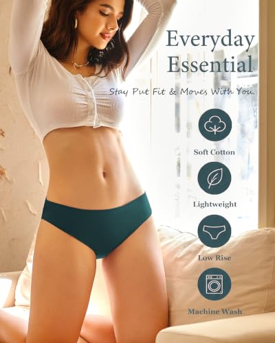 Image of Cotton Underwear for Women Cheeky Hipster Panties Sexy Cute Bikinis 6 Pack