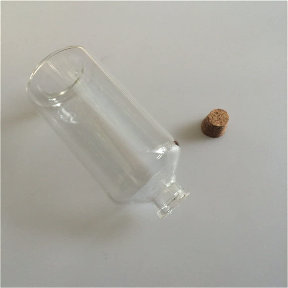 Mini szklane butelki, butelki życzeń, 110 ml przezroczyste szklane butelki z korka Fiolki rękodzielnicze Szklane puste butelki życzeń Słoiki Pojemniki Fiolki DIY na wesele (rozmiar: 20 ml)