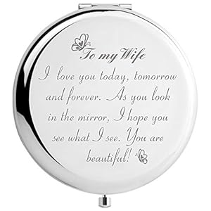 for Wife from Husband, for Her, Birthday Gifts for Women, to My Wife Personal Mirror, Wifey Gift (Beautiful Wife)