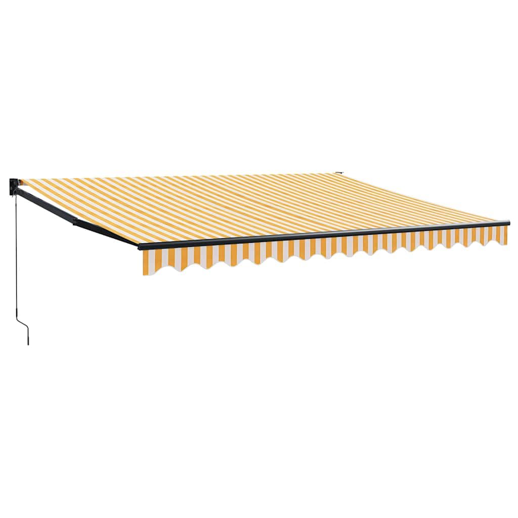 Toldo retráctil Aluminio y Tela Amarillo y Blanco 4x3 m