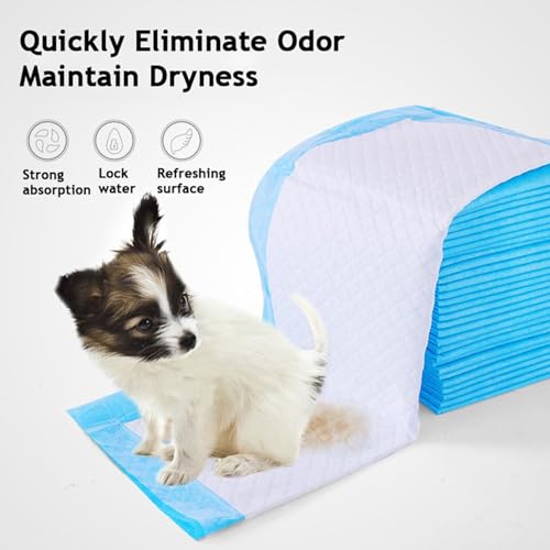 Image of Super Absorbent & Leak-Proof Puppy /Kitten Training Pads | 5-Layer Washable Pet Pee Pads for Dogs & Cats | Housebreaking, Car Travel, Post-Surgery Care, Outdoor (17.6 inchx23.6 inch, Blue, 50 PCS)