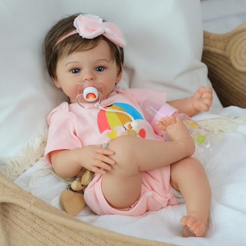 Muñeca Reborn Meadow 18 Pulgadas Cuerpo de Tela Realista miniatura 3