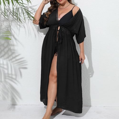 Strandkleid GehäKelt Frauen mittellange Ärmel Pullover Plus Größe Viskose muslimische Frauen Kleid für Gebet-5