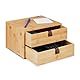 Relaxdays Schreibtisch Organizer, Büroorganisator 2 Schubladen, Bambus, Schubladenkasten, HBT: 14,5 x 25 x 20 cm, natur