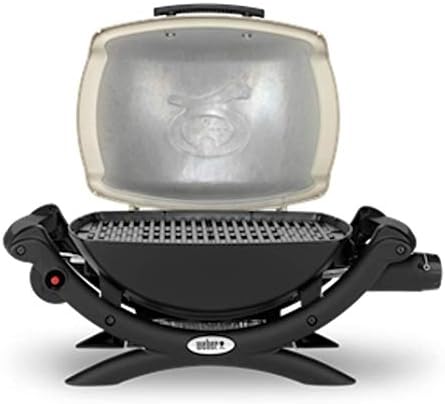 Weber Q1000 Gas Grill Barbeque | Table Top BBQ Grill & Char Griller | Cast Aluminium Lid Cover & Body | for Home or Travel | Portable Premium Classic Mini Gas BBQ - Titanium (50060074)