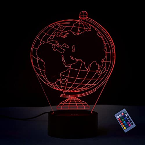 Optische Täuschung 3D Globus Erde Nacht Licht 16 Farben Andern Sich Fernbedienung USB-Strom Touch Schalter Dekor Lampe LED Lampe Tisch Kinder Brithday weihnachten Geschenk