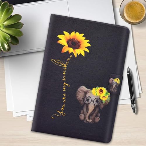 ONETHEFUL Case Compatible with Samsung Tab A9 Plus 11 Inch PU Leather Magnetic Stand Protective Shockproof Tablet Cover for Samsung Tab A9 Plus - Daisy Elephant - Image 5