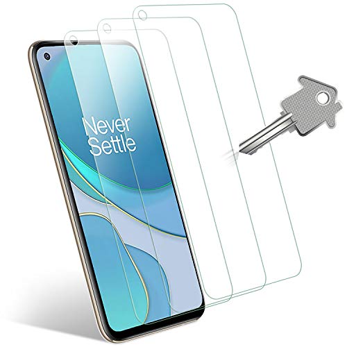 Wonantorna Protector de Pantalla para OnePlus 8T Cristal Templado, [3 Piezas] [9H Dureza] [Alta Definición] [Sin Burbujas] [Fácil Instalación] Protector Pantalla para OnePlus 8T