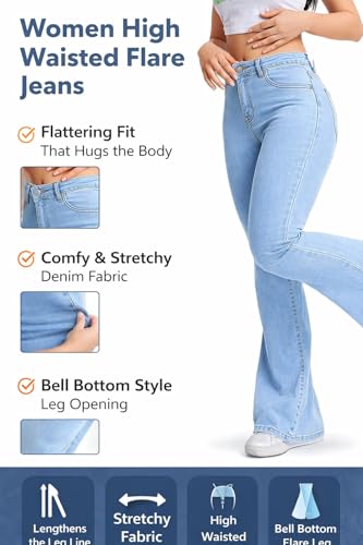 Image of ADBUCKS Women's Wide Leg Fit High Rise Jeans II Bootcut Jeans II