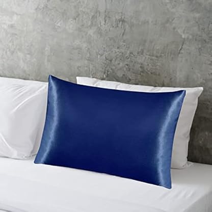 1 Paar Blauer Kissenbezug aus Seidenimitat 51x76/102 cm Kuschelige Ästhetische Zierkissenbezüge Ideale Heimdekoration als Sofakissenbezüge oder Dekokissen Extralanger Doppel-Kissenbezug – Bild 5