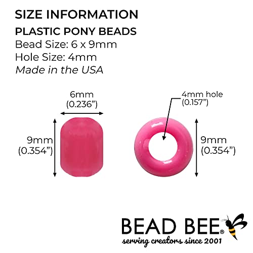 Classic Bright Pearl Mix Plastic Craft Pony Beads 6 X 9 Mm, 500 Beads, Made In The Usa, Multicolor Bulk Pony Beads For Arts & Crafts Jewelry Making Hair Braiding #TOP2