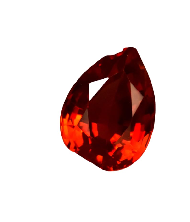 Saphir orange naturel d'exception 13x9x6mm poire facettée pour haute joaillerie
