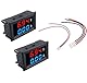 2 Stück DC Voltmeter Ammeter Blau 100V 10A + LED rot Digitalvoltmeter Doppelanzeige