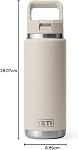 YETI Rambler 26 oz Bottle, Vacuum Insulated, Stainless Steel with Color Matching Straw Cap, Cape Taupe