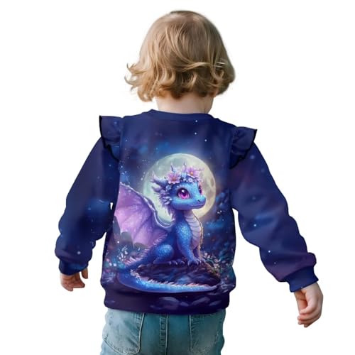 Xpyiqun Sweatshirt for Girls 1-8 Y Ruffle Pullover Top Casual Long Sleeve Shirt Kids Crewneck Sweater Streewear2