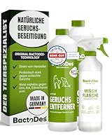 BactoDes Animal Geruchsneutralisierer 2L I Enzymreiniger mit biologischer Mikrobenkraft & Tiefenwirkung inkl. Spray-Mischflasche I Effektiver Geruchsentferner gegen Tierurin & starke Gerüche