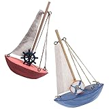 Figurine de voilier en bois - l'ornement signifie une navigation en douceur et peut être offert en à des amis et à des proches, ornement de bateau