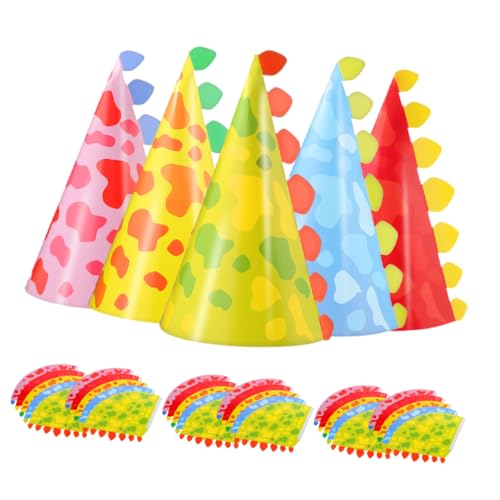balacoo 40 pezzi Cappellini Compleanno Ragazzo Ragazza Ragazza Tema Animale Cappelli Cono Animato con Colorati e Punte Accessori Facili da Indossare e Regolabili