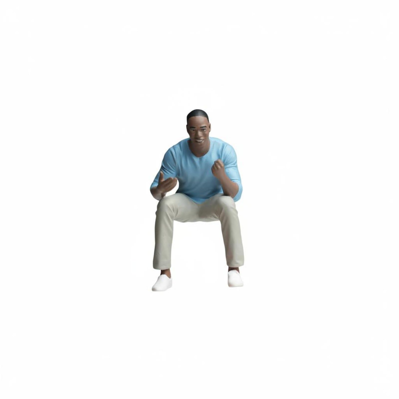 Figurine miniature homme peint 1:24 en résine aux détails minutieux pour décoration de luxe
