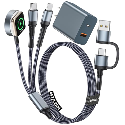 Image of Travel Essentials for Apple Watch Charger,Multi Charging Cable & Block for iPhone 17,iWatch Charger USB C Cord,Car Cruise RV Camping Essentials 2026 for iWatch Ultra /11&iPhone 16 /15, Xbox One Cables