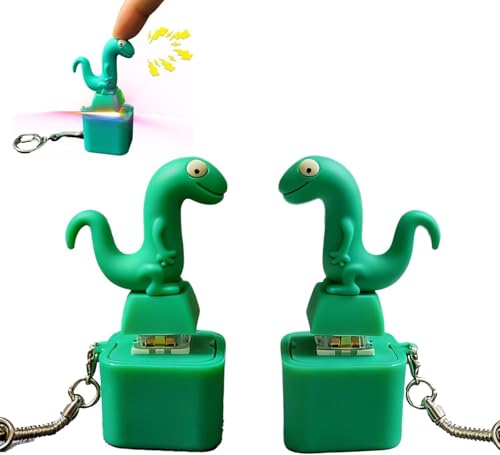Coolden 2 Stück Lizard Keycap Fidget Toys Wiederaufladbarer Quakender Lizard Keychain mit Licht Sound Anti Stress Spielzeug Tragbarer Lustiger Angst Finger Fidget Geschenke für Erwachsene Kinder