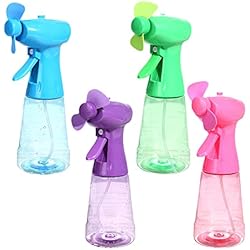 Ventilador Spray S-JIANG Mini ventilador de mano con botellas ventiladores de viaje de spray de agua, ventilador mini humidificador de pulverización de agua portátil mini ventilador para refrigeración al aire libre