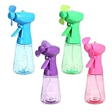 S-JIANG Mini ventilador de mano con botellas ventiladores de viaje de spray de agua, ventilador mini humidificador de pulverización de agua portátil mini ventilador para refrigeración al aire libre