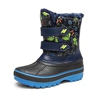 DREAM PAIRS Boys Girls Snow Boots Water-Resistant Outdoor Sport Warm Cozy Anti-Slip Cute Ankle Winter Shoes for Toddler/Little/Big Kid,Size 10 Toddler,Black/Neon/Green,DUCKO