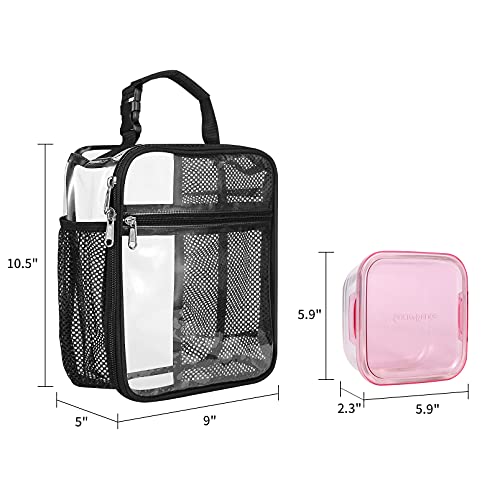 Oraben Clear Lunch Bag With Clear Crossbody Bag Stadium Approved For School,Work, Sports Events #TOP4