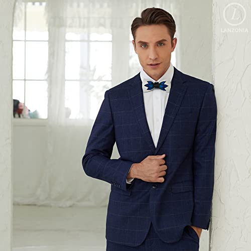 Image of Feather Bow Ties for Men Original Luxury Elegant Wedding Bow Tie Pre-Tied Handmade Mens Bowties for Tuxedo