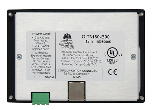Image of OIT3160-B00 - Alphanumeric Operator Interface Terminal, 2x20 Backlit LCD Display, 6 Programmable Keys, Aluminum, Panel Mounting, 6x4x1.77 inches, 0.75 lbs, NEMA4X /IP65 Rated, Baba - Made in The USA