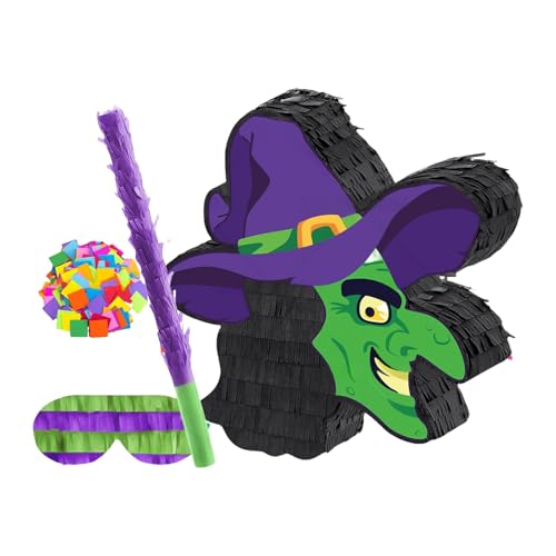 Piñatas hechas a mano con forma de bruja de Halloween, caramelos, actividades, decoración de fiesta de papel, para eventos infantiles, actividades interactivas, fiestas de Halloween, piñatas