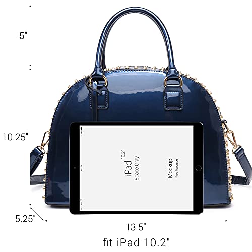 Bolso Satchel de cuero patentado para mujer Dasein miniatura 3