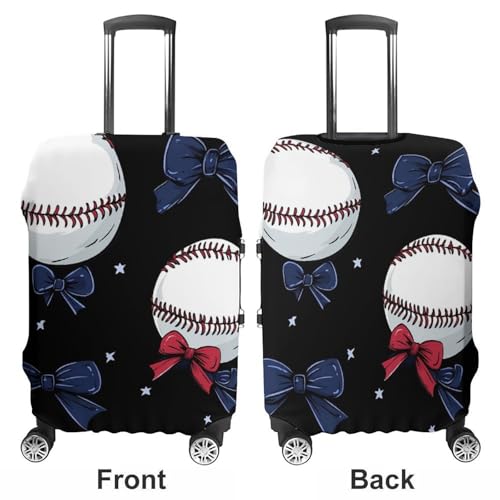 Baseball Bow Travel Luggage Cover Suitcase Protector Baggage Covers for Men Women S3
