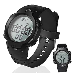 Digital Referee Watch Waterproof Stopwatch – Sports Match Official Soccer Game Timer for Coaches, Big Face Military Wrist Watch with LED Backlight for Running Training