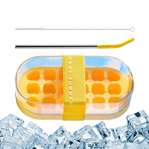 Cubitera,Máquina de Hielo Portátil de Prensa con Tapa y Recipiente | Botella Reutilizable Para Congelar Fácil Liberación Para Hogar, Cafeterías, Bares, Whisky, Cócteles, Bebidas Frías, Café Y Refresco