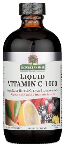 Natures Answer Liquid Vitamin C 1000mg 8-Fluid Ounces | Natural Immune Booster | Promotes Healthy Skin & Joints | with Rose Hips & Bio-Flavonoids