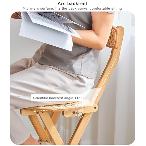 Tabouret de bar en bambou design haut de gamme avec dossier pour salle à manger - 5