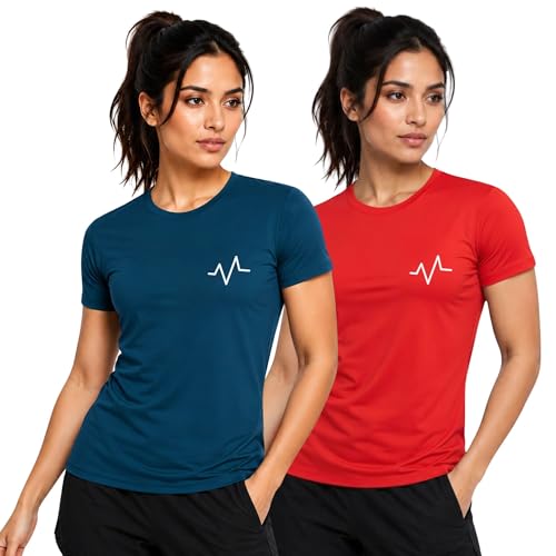Image of 3Colors Women's Active Dry Fit Sports Active T-Shirt | Quick Dry Gym Workout Tee | Athletic Running Training Top-Active Signal