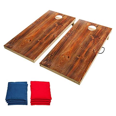 OOFIT Portable Cornhole Game Set, 4'x2' Regulation Size Cornhole Boards, Includes Set of 8 Corn Hole Bean Bags for Indoor and Outdoor Cover