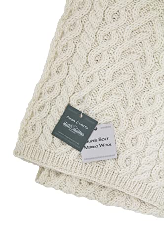 Aran Crafts Women's Knit Soft Heart Pattern Scarf (100% Super Soft Merino Wool)2