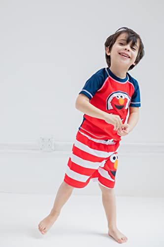 Sesame Street Elmo Infant Baby Boys Rash Guard And Swim Trunks Outfit Set Red 24 Months #TOP2