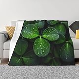 PHAYAH Clover Pattern Flannel Blanket 60'X50' for Bed, Sofa, Couch, Movie Night, Camping, and Travel Ultra Soft Warm Blanket