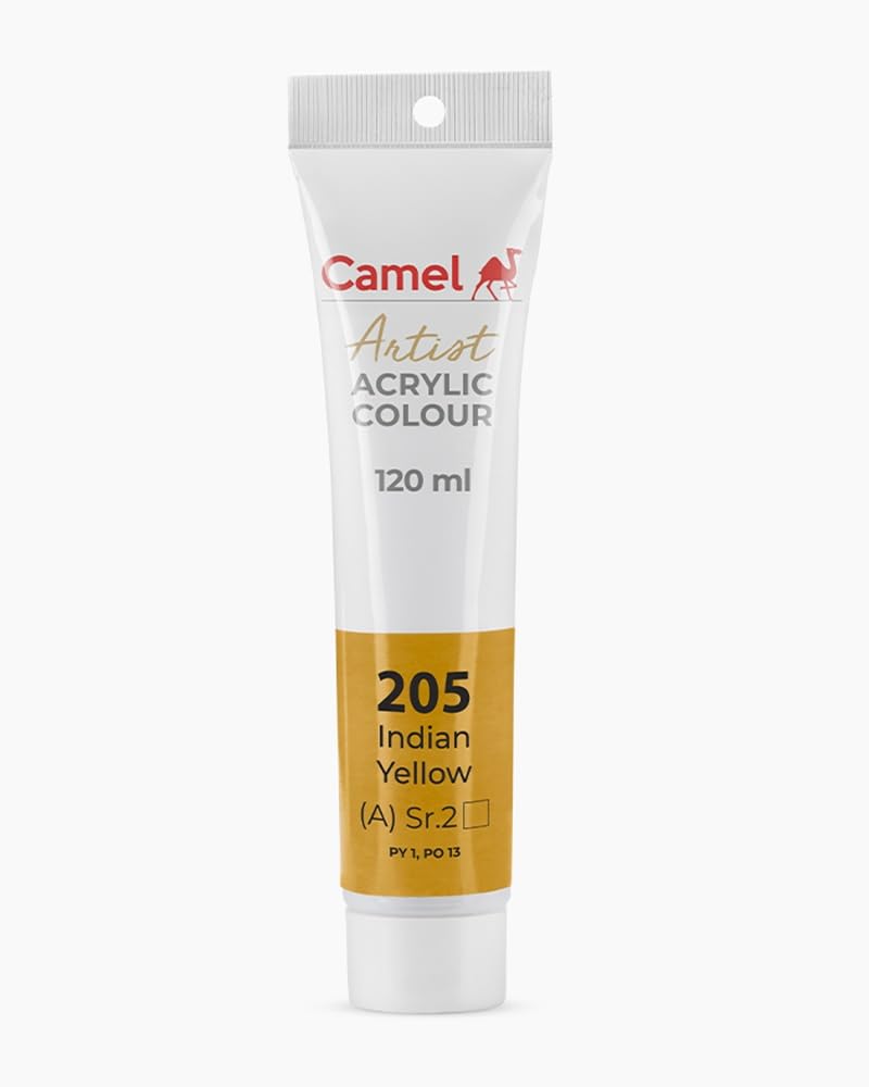 Camlin Kokuyo Artist Acrylic Colour Tubes 120ml Indian Yellow 205-picture-17