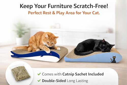 PetsTown Cat Scratcher Board Large Durable Cardboard Scratching Pads for Indoor Cats Organic Catnip Furniture Protector - Image 2