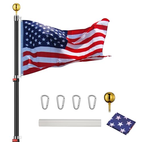 Yescom 22FLP005-30-F1-06 Ez Go 30Ft Telescopic Flag Pole Kit Upgrade Rotating Lock Aluminum Flagpole Set thumb #2