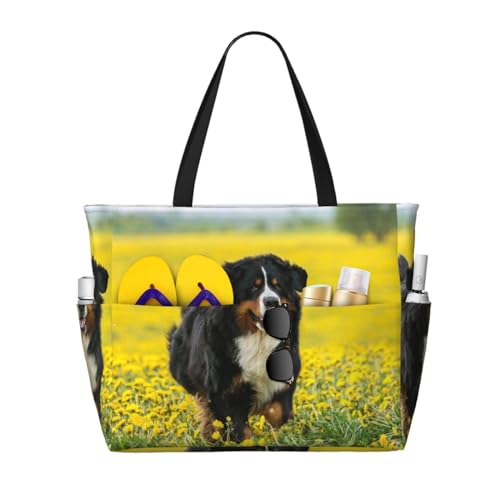 Sac fourre-tout bouvier bernois - Grand sac de plage femme à poignées